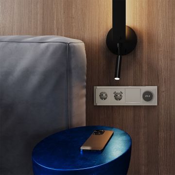 Розетка встраиваемая Voltum (Вольтум) S70 с заземлением и защитными шторками, 16А, с USB, A+A, (кашемир) VLS040403