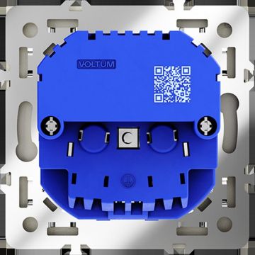 Розетка встраиваемая Voltum (Вольтум) S70 с заземлением и защитными шторками, 16А, с USB, A+A, (сталь) VLS040405