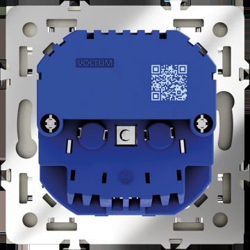 Розетка встраиваемая Voltum (Вольтум) S70 с заземлением и защитными шторками, 16А, с USB, A+С, (сталь) VLS040505