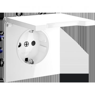 Розетка встраиваемая Voltum (Вольтум) S70 с заземлением, защитными шторками и крышкой 16А, (белый глянцевый) VLS040301