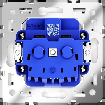 Розетка встраиваемая Voltum (Вольтум) S70 с заземлением, защитными шторками и крышкой 16А, (белый глянцевый) VLS040301