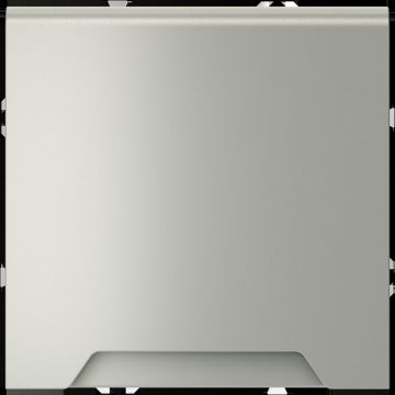 Розетка встраиваемая Voltum (Вольтум) S70 с заземлением, защитными шторками и крышкой 16А, (сталь) VLS040305