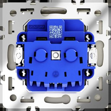 Розетка встраиваемая Voltum (Вольтум) S70 с заземлением, защитными шторками и крышкой 16А, (сталь) VLS040305