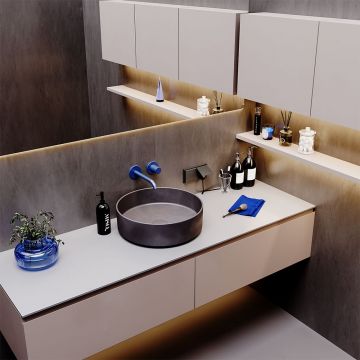 Розетка встраиваемая Voltum (Вольтум) S70 с заземлением, защитными шторками и крышкой 16А, (титан) VLS040306