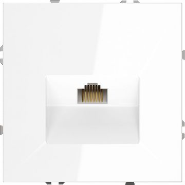 Розетка компьютерная встраиваемая Voltum (Вольтум) S70 RJ45 категория б, (белый глянцевый) VLS060101