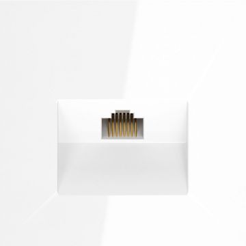 Розетка компьютерная встраиваемая Voltum (Вольтум) S70 RJ45 категория б, (белый глянцевый) VLS060101