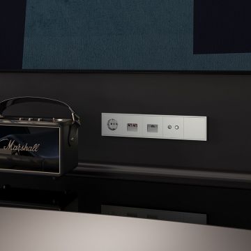 Розетка компьютерная встраиваемая Voltum (Вольтум) S70 RJ45 категория б, (сталь) VLS060105