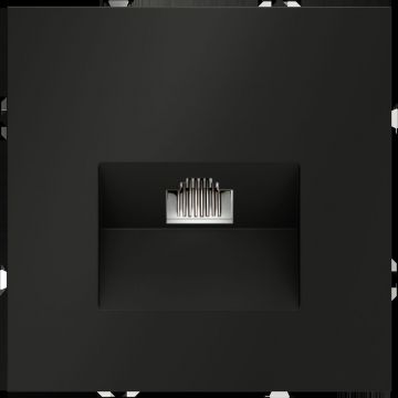 Розетка компьютерная встраиваемая Voltum (Вольтум) S70 RJ45 категория б, (черный матовый) VLS060108