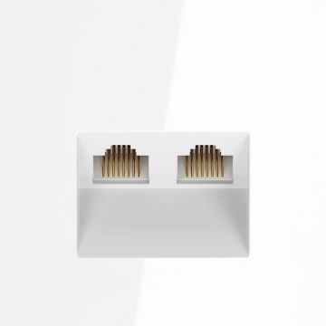 Розетка компьютерная встраиваемая Voltum (Вольтум) S70 двойная RJ45+RJ45 категория б, (белый глянцевый) VLS060201