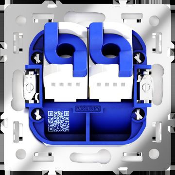 Розетка компьютерная встраиваемая Voltum (Вольтум) S70 двойная RJ45+RJ45 категория б, (белый глянцевый) VLS060201