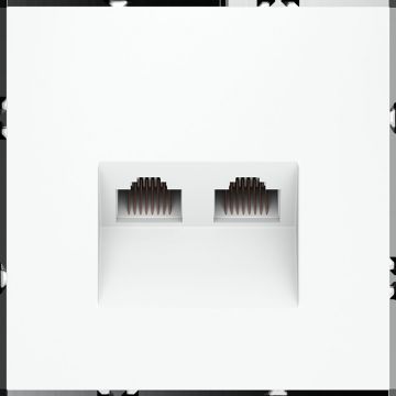 Розетка компьютерная встраиваемая Voltum (Вольтум) S70 двойная RJ45+RJ45 категория б, (белый матовый) VLS060202