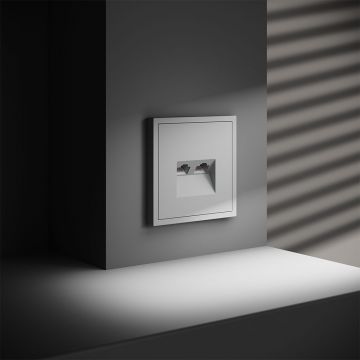 Розетка компьютерная встраиваемая Voltum (Вольтум) S70 двойная RJ45+RJ45 категория б, (белый матовый) VLS060202