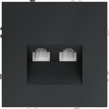 Розетка компьютерная встраиваемая Voltum (Вольтум) S70 двойная RJ45+RJ45 категория б, (графит) VLS060207