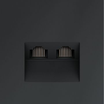 Розетка компьютерная встраиваемая Voltum (Вольтум) S70 двойная RJ45+RJ45 категория б, (графит) VLS060207