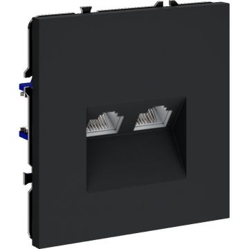 Розетка компьютерная встраиваемая Voltum (Вольтум) S70 двойная RJ45+RJ45 категория б, (графит) VLS060207