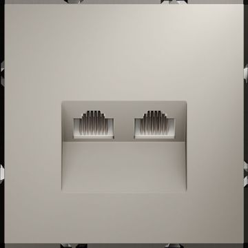 Розетка компьютерная встраиваемая Voltum (Вольтум) S70 двойная RJ45+RJ45 категория б, (кашемир) VLS060203