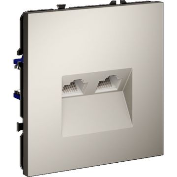 Розетка компьютерная встраиваемая Voltum (Вольтум) S70 двойная RJ45+RJ45 категория б, (кашемир) VLS060203