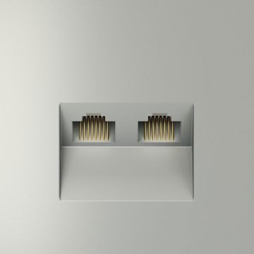 Розетка компьютерная встраиваемая Voltum (Вольтум) S70 двойная RJ45+RJ45 категория б, (сталь) VLS060205