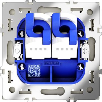 Розетка компьютерная встраиваемая Voltum (Вольтум) S70 двойная RJ45+RJ45 категория б, (сталь) VLS060205
