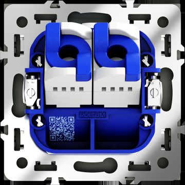 Розетка компьютерная встраиваемая Voltum (Вольтум) S70 двойная RJ45+RJ45 категория б, (черный матовый) VLS060208