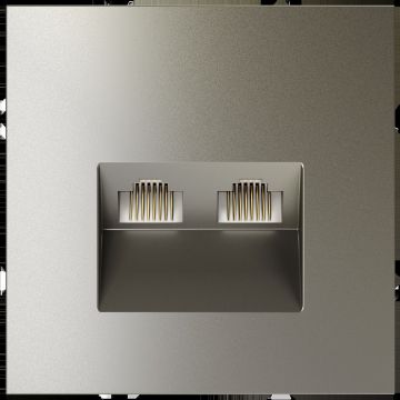 Розетка компьютерная встраиваемая Voltum (Вольтум) S70 двойная RJ45+RJ45 категория б, (шелк) VLS060204