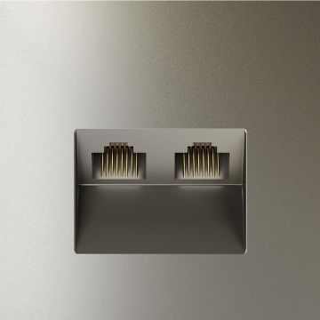 Розетка компьютерная встраиваемая Voltum (Вольтум) S70 двойная RJ45+RJ45 категория б, (шелк) VLS060204