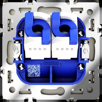 Розетка компьютерная встраиваемая Voltum (Вольтум) S70 двойная RJ45+RJ45 категория б, (шелк) VLS060204