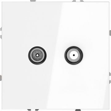 Розетка телевизионная встраиваемая Voltum (Вольтум) S70 оконечная TV+SAT, (белый глянцевый) VLS060401