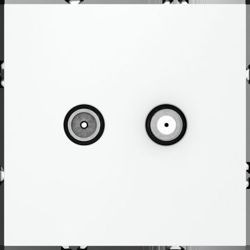 Розетка телевизионная встраиваемая Voltum (Вольтум) S70 оконечная TV+SAT, (белый матовый) VLS060402