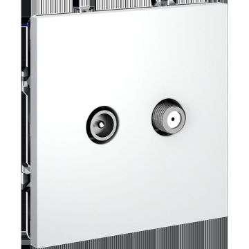 Розетка телевизионная встраиваемая Voltum (Вольтум) S70 оконечная TV+SAT, (белый матовый) VLS060402