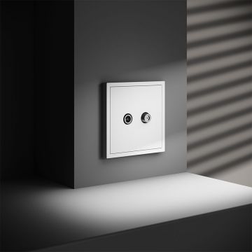 Розетка телевизионная встраиваемая Voltum (Вольтум) S70 оконечная TV+SAT, (белый матовый) VLS060402