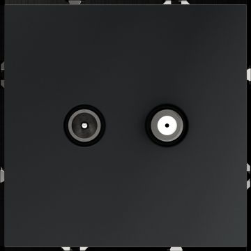 Розетка телевизионная встраиваемая Voltum (Вольтум) S70 оконечная TV+SAT, (графит) VLS060407