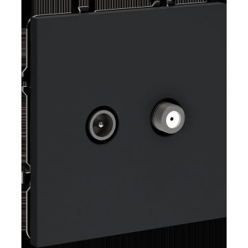 Розетка телевизионная встраиваемая Voltum (Вольтум) S70 оконечная TV+SAT, (графит) VLS060407