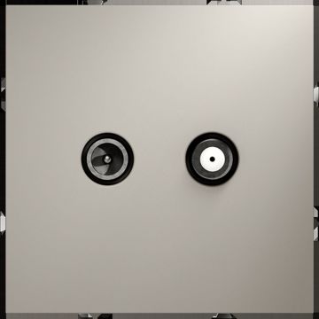 Розетка телевизионная встраиваемая Voltum (Вольтум) S70 оконечная TV+SAT, (кашемир) VLS060403