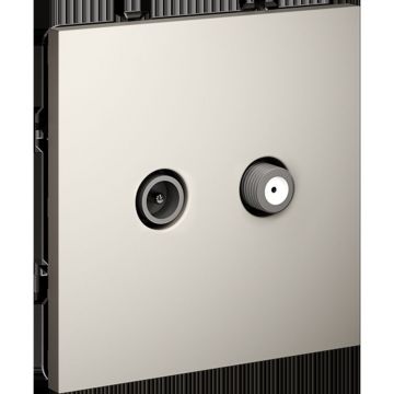 Розетка телевизионная встраиваемая Voltum (Вольтум) S70 оконечная TV+SAT, (кашемир) VLS060403