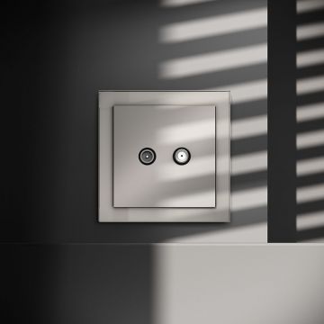 Розетка телевизионная встраиваемая Voltum (Вольтум) S70 оконечная TV+SAT, (кашемир) VLS060403