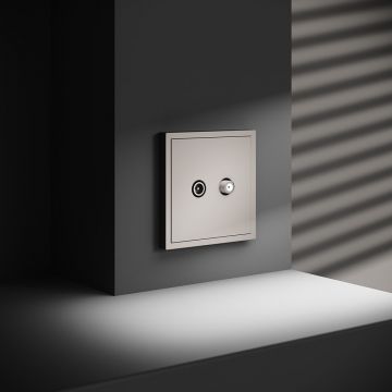 Розетка телевизионная встраиваемая Voltum (Вольтум) S70 оконечная TV+SAT, (кашемир) VLS060403