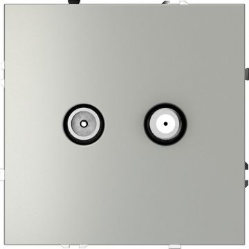 Розетка телевизионная встраиваемая Voltum (Вольтум) S70 оконечная TV+SAT, (сталь) VLS060405