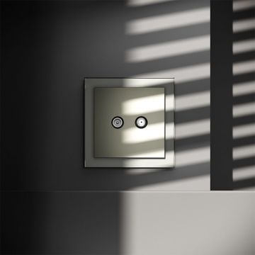 Розетка телевизионная встраиваемая Voltum (Вольтум) S70 оконечная TV+SAT, (сталь) VLS060405