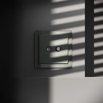 Розетка телевизионная встраиваемая Voltum (Вольтум) S70 оконечная TV+SAT, (титан) VLS060406