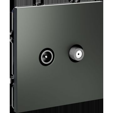 Розетка телевизионная встраиваемая Voltum (Вольтум) S70 оконечная TV+SAT, (титан) VLS060406