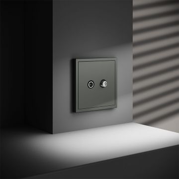 Розетка телевизионная встраиваемая Voltum (Вольтум) S70 оконечная TV+SAT, (титан) VLS060406