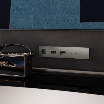 Розетка телевизионная встраиваемая Voltum (Вольтум) S70 оконечная TV+SAT, (титан) VLS060406