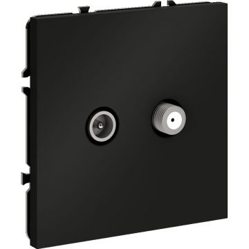 Розетка телевизионная встраиваемая Voltum (Вольтум) S70 оконечная TV+SAT, (черный матовый) VLS060408