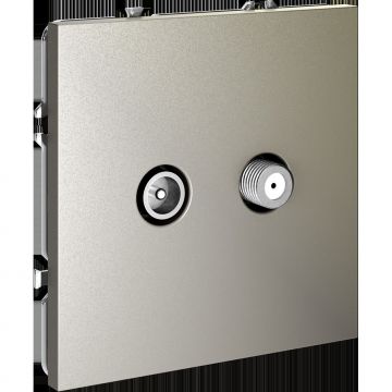 Розетка телевизионная встраиваемая Voltum (Вольтум) S70 оконечная TV+SAT, (шелк) VLS060404