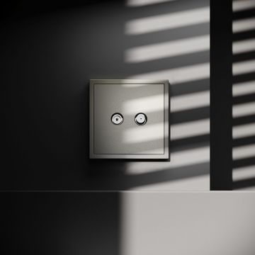 Розетка телевизионная встраиваемая Voltum (Вольтум) S70 оконечная TV+SAT, (шелк) VLS060404