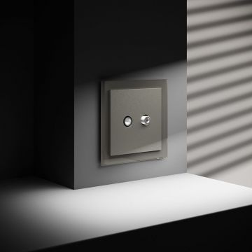 Розетка телевизионная встраиваемая Voltum (Вольтум) S70 оконечная TV+SAT, (шелк) VLS060404