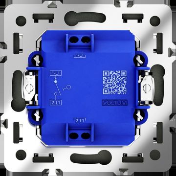 Выключатель встраиваемый Voltum (Вольтум) S70 одноклавишный 10А, (черный матовый) VLS010108