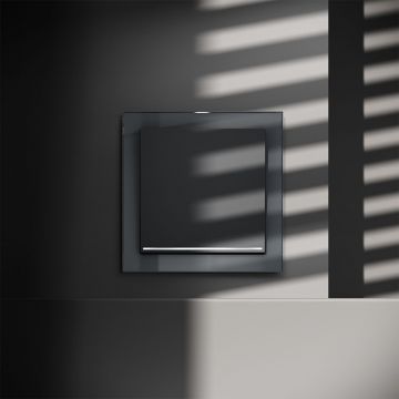 Выключатель встраиваемый Voltum (Вольтум) S70 одноклавишный с подсветкой 10А, (графит) VLS010207