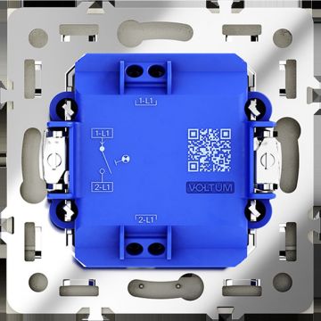 Выключатель встраиваемый Voltum (Вольтум) S70 одноклавишный с подсветкой 10А, (сталь) VLS010205